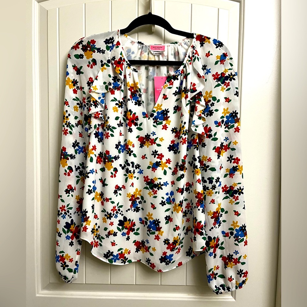 NWT Kate Spade New York Floral Blouse, size M